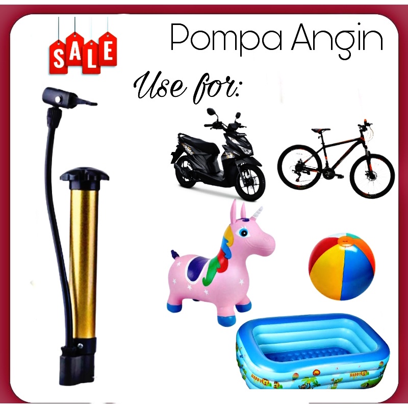 POMPA ANGIN PORTABLE / POMPA ANGIN SEPEDA MINI PORTABLE / POMPA MULTIFUNGSI SERBAGUNA / POMPA ANGIN BOLA BASKET