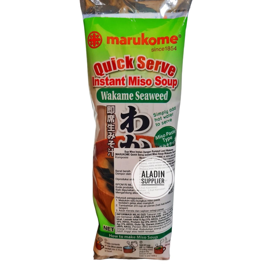 

Marukome Misoshiru Ryotei no Aji Wakame Seaweed Miso Soup Instan 216gr