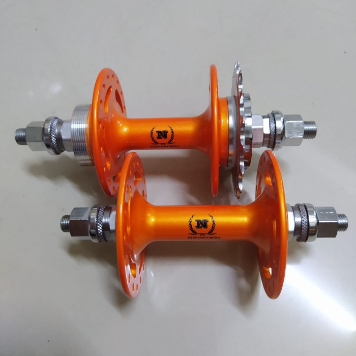 Terlaris Hub Novatec Fixie Fixed Gear Track Alloy 36H 17T Orange Solid