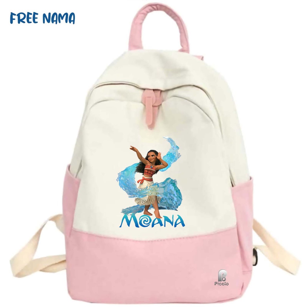 TAS RANSEL BACKPACK ANAK SEKOLAH MOTIF KARAKTER DISNEY MOANA (FREE NAMA)