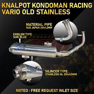 KNALPOT KONDOMAN RACING VARIO OLD 125/150CC STAINLESS