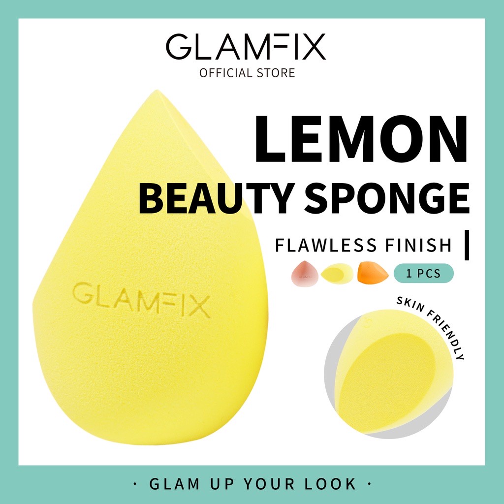 GLAMFIX Blossom Beauty Sponge Lemon _ Beauty Blender Spons Foundation | GLAM FIX Alat Kecantikan Makeup by YOU