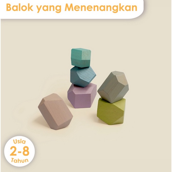 Learning Time Mainan Balok Yang Menenangkan + kartu Tantangan - Baby and Kids Toy Mainan Edukasi