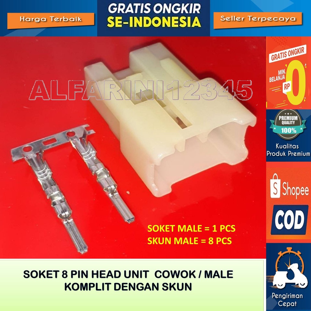 Soket audio toyota daihatsu 8 pin Male - Soket Switch Saklar Power Window Toyota Kijang Grand Exta P