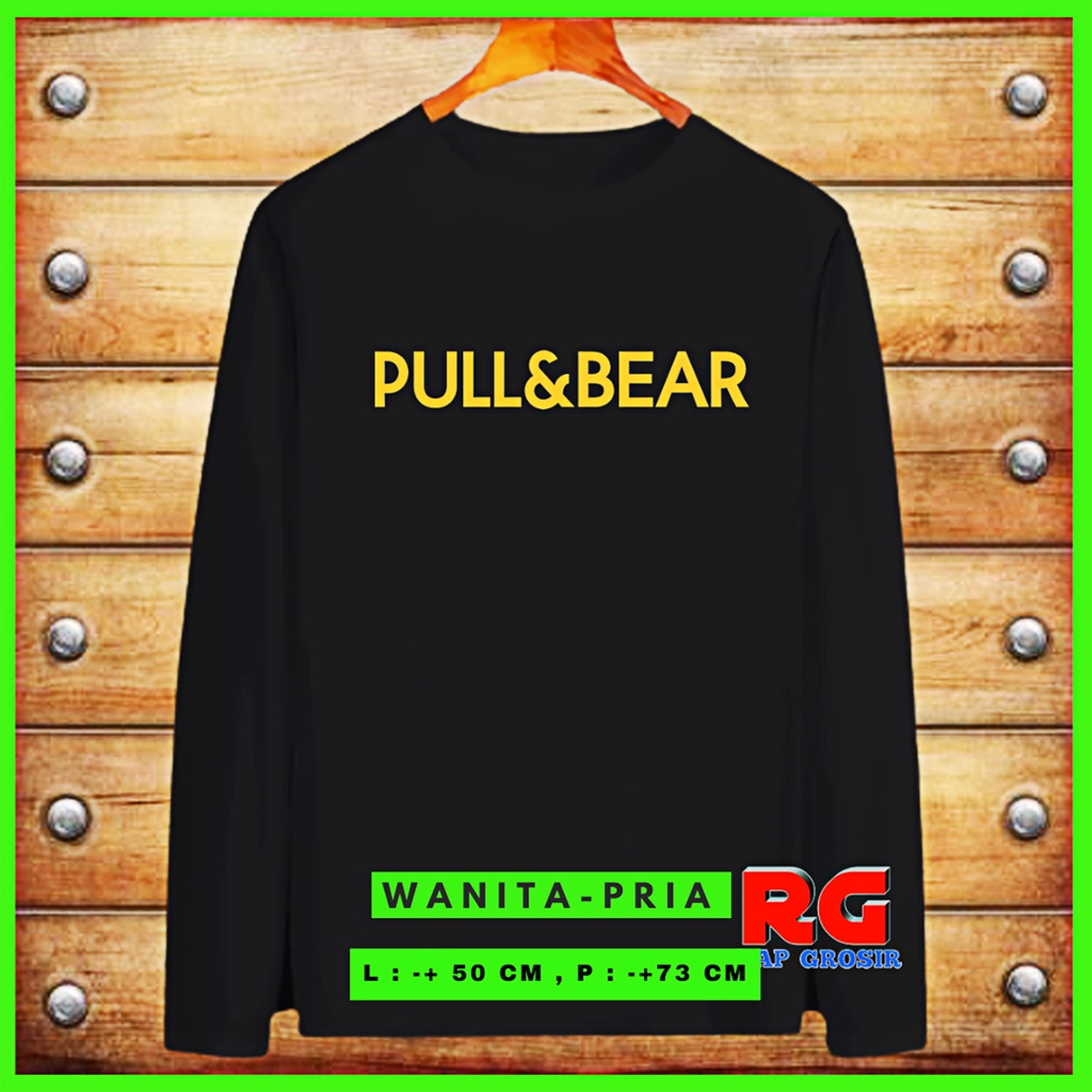 Baju Kaos Pull and Bear - Atasan Wanita Lengan Panjang-Kaos Lengan Panjang Pria - Kaos Panjang Wanit
