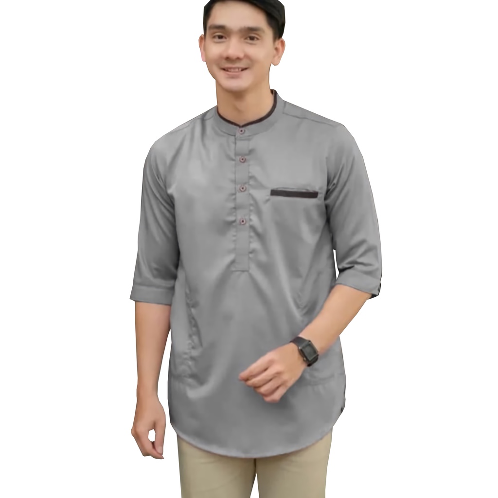 BAJU KOKO PRIA BAHAN TOYOBO WARNA HITAM BAHAN DINGIN KOKO LEBARAN KOKO HITAM