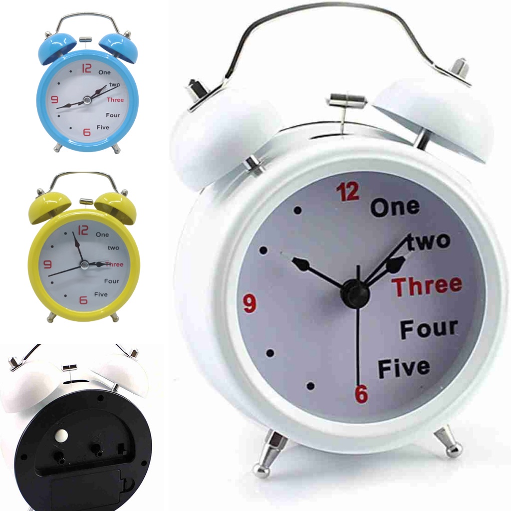 Jam Weker Mini Kring Polos Beker Meja Analog Warna Twin Bell Alarm Clock Jam Alarm No.3010