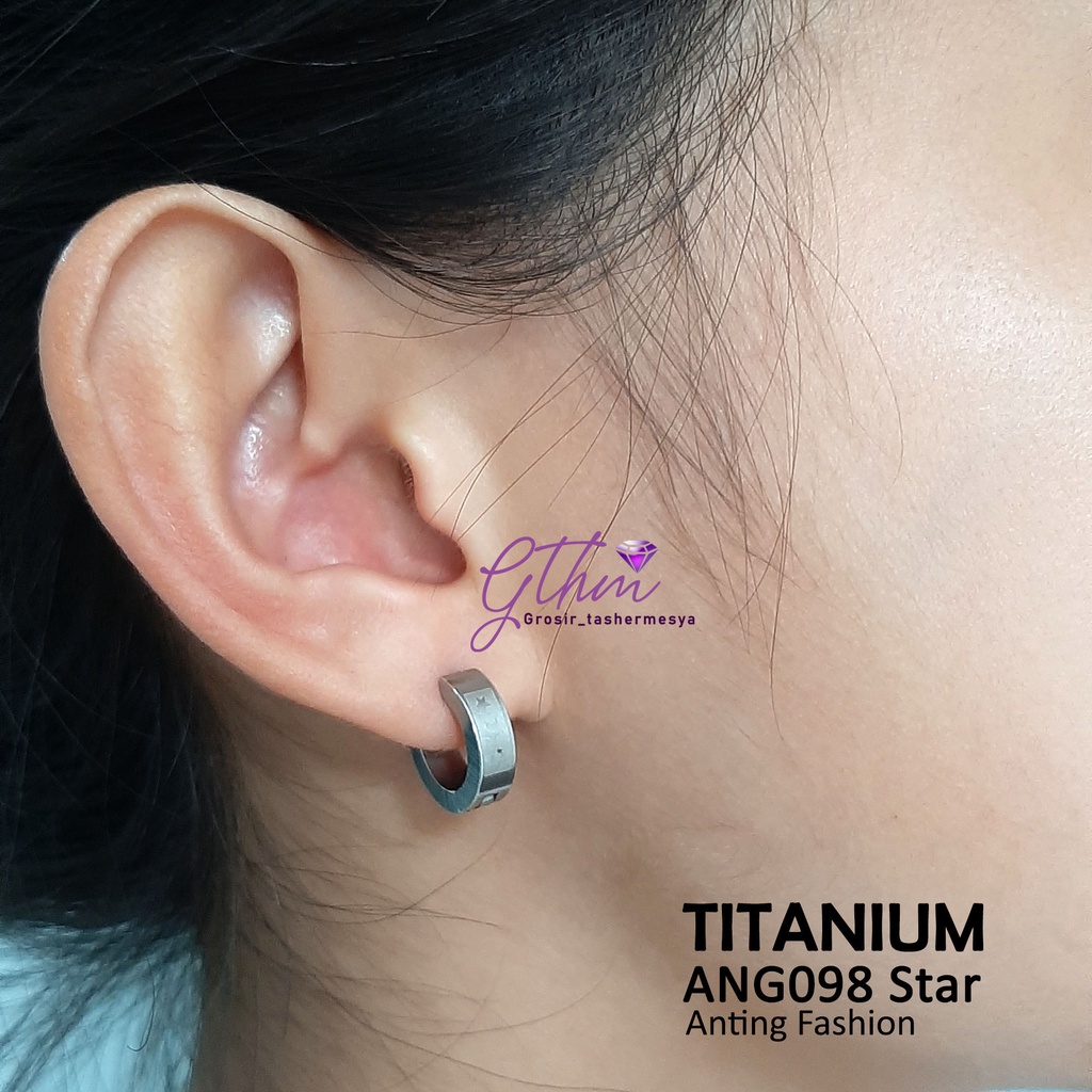 Anting Wanita Klip Titanium Anti karat Perhiasan Fashion Import Premium Ang098