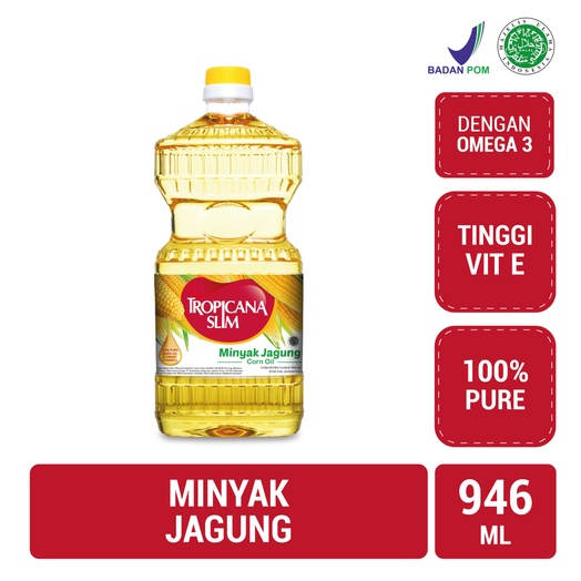 

Tropicana Slim Minyak Jagung 946ml - 100% Pure Corn Oil