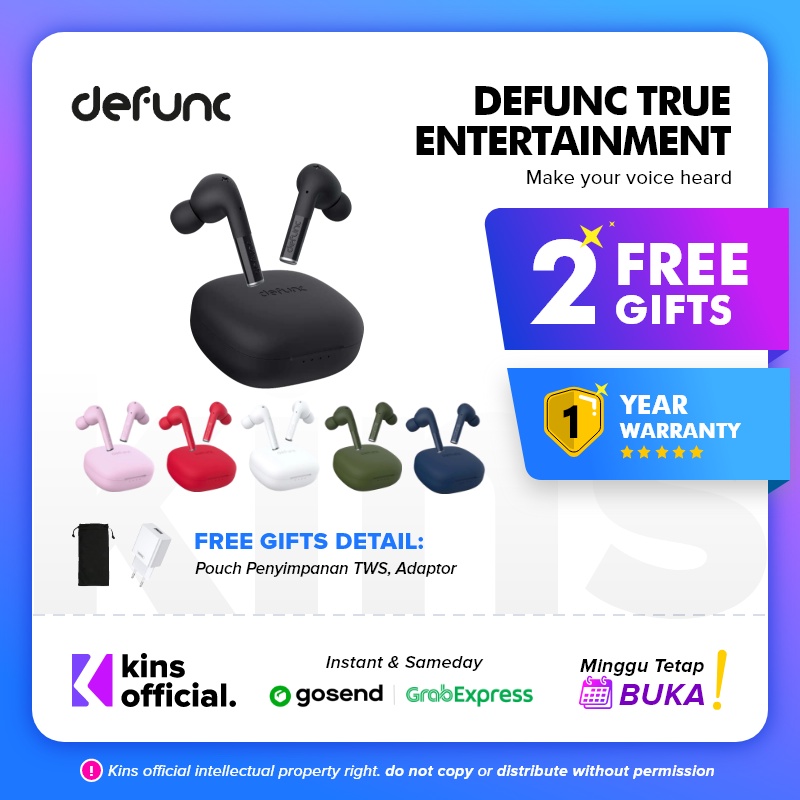 Defunc True Entertainment Wireless Earphones Earbuds TWS Defunc