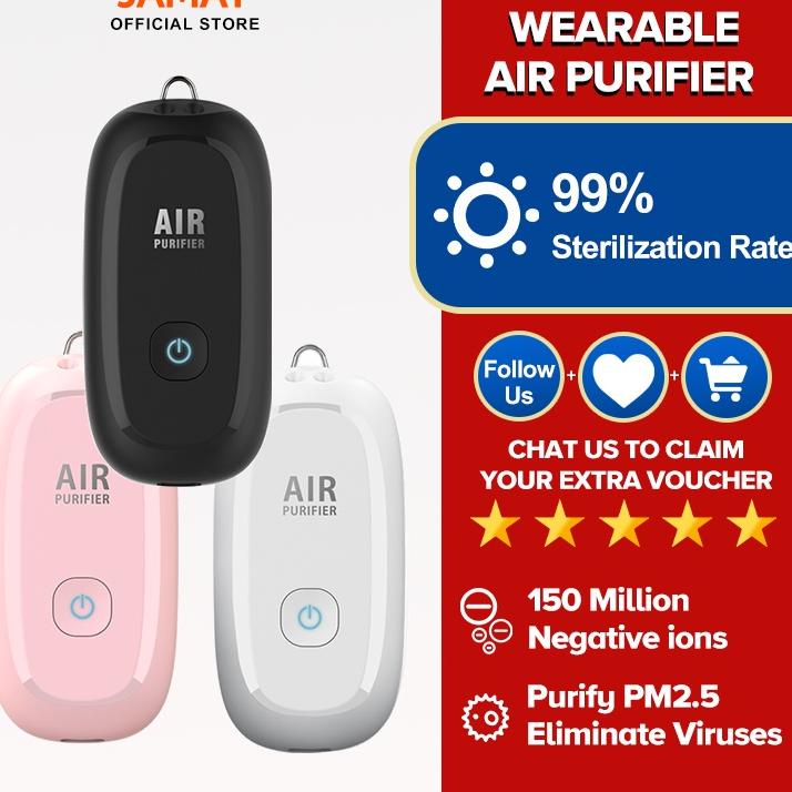 ❂ JAMAY M8 Air Purifier Personal Ionizer Portable Purifier Kalung Necklace Ion Negatif ●