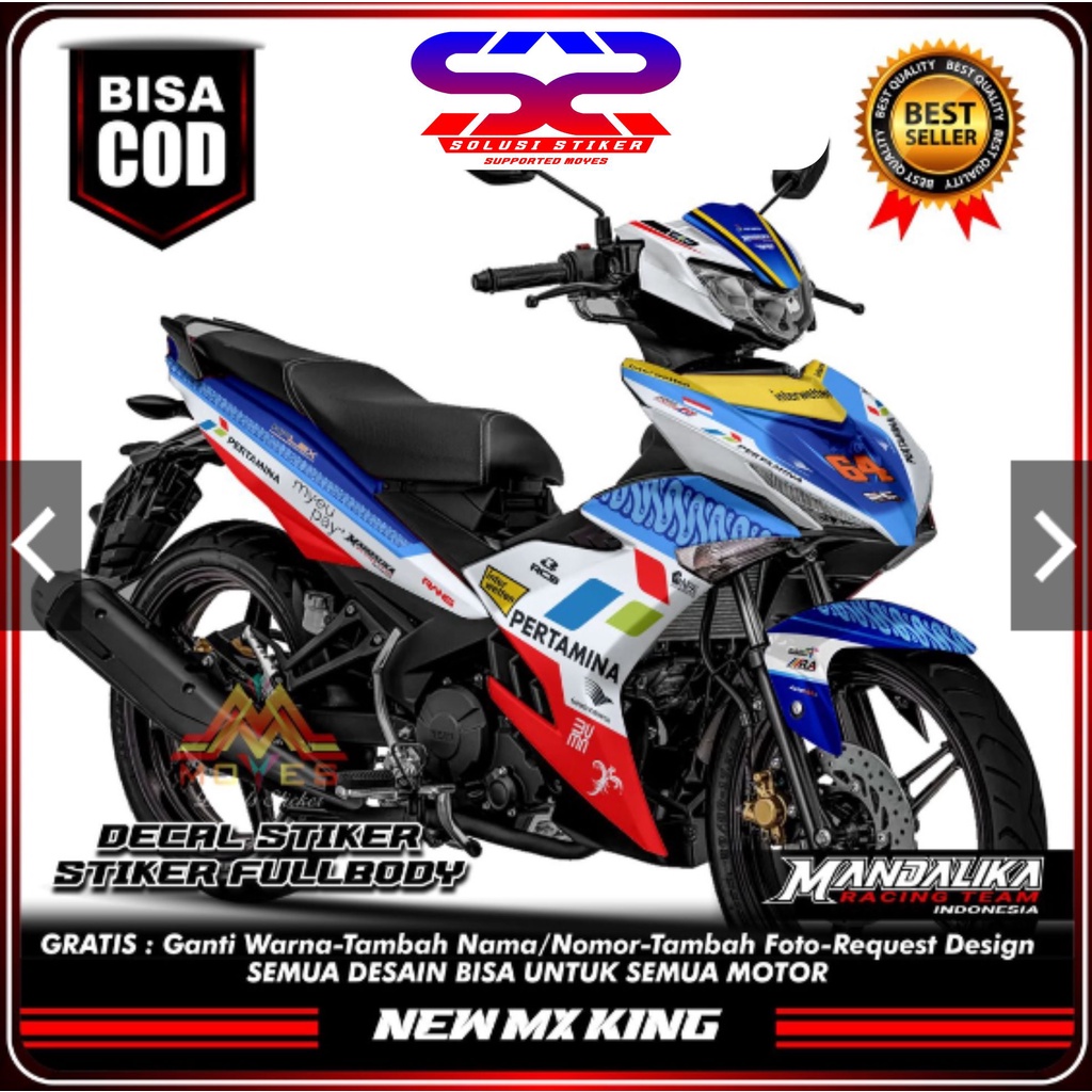 Sticker Striping Decal  Motor New  MX KING 150  Stiker Decal Mx King 150 MotifMandalika Racing