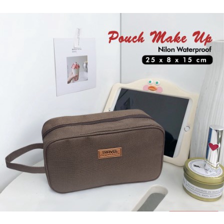 POUCH KOSMETIK TERBARU TRAVEL ORGANIZER POLOS TAS MAKE UP WATERPROOF