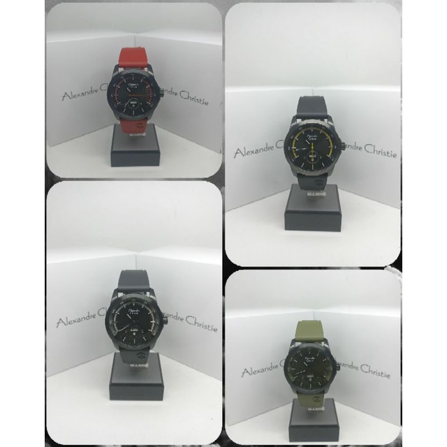 Jam Tangan Pria Alexandre Christie 6656 AC6656 AC 6656 Tali Karet / Rubber