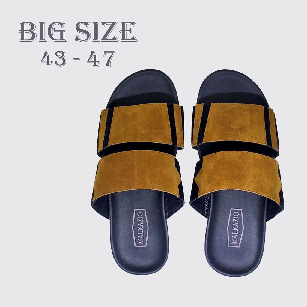 BARNET CLASSIC BIG SIZE | Sandal Pria Slide Kulit Asli / Sendal Laki Ukuran Besar 43-47