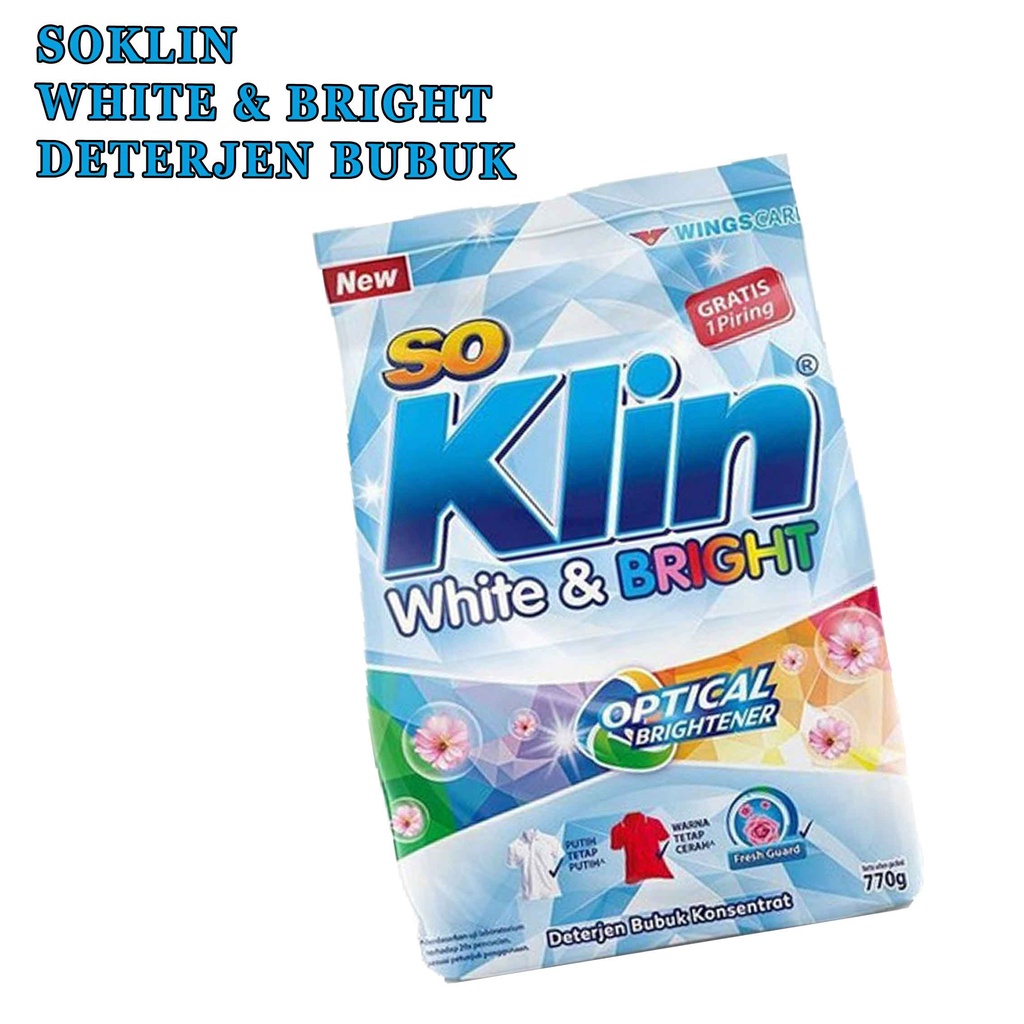 white dan bright* So klin* diterjen bubuk konsentrat* 770g