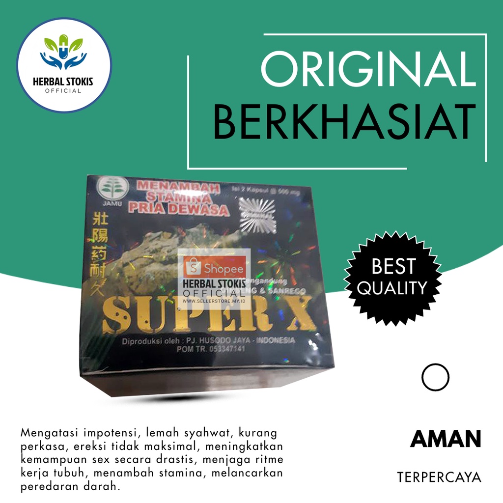 

Suplemen Kapsul Herbal Super X Original Obat Vitalitas Pria