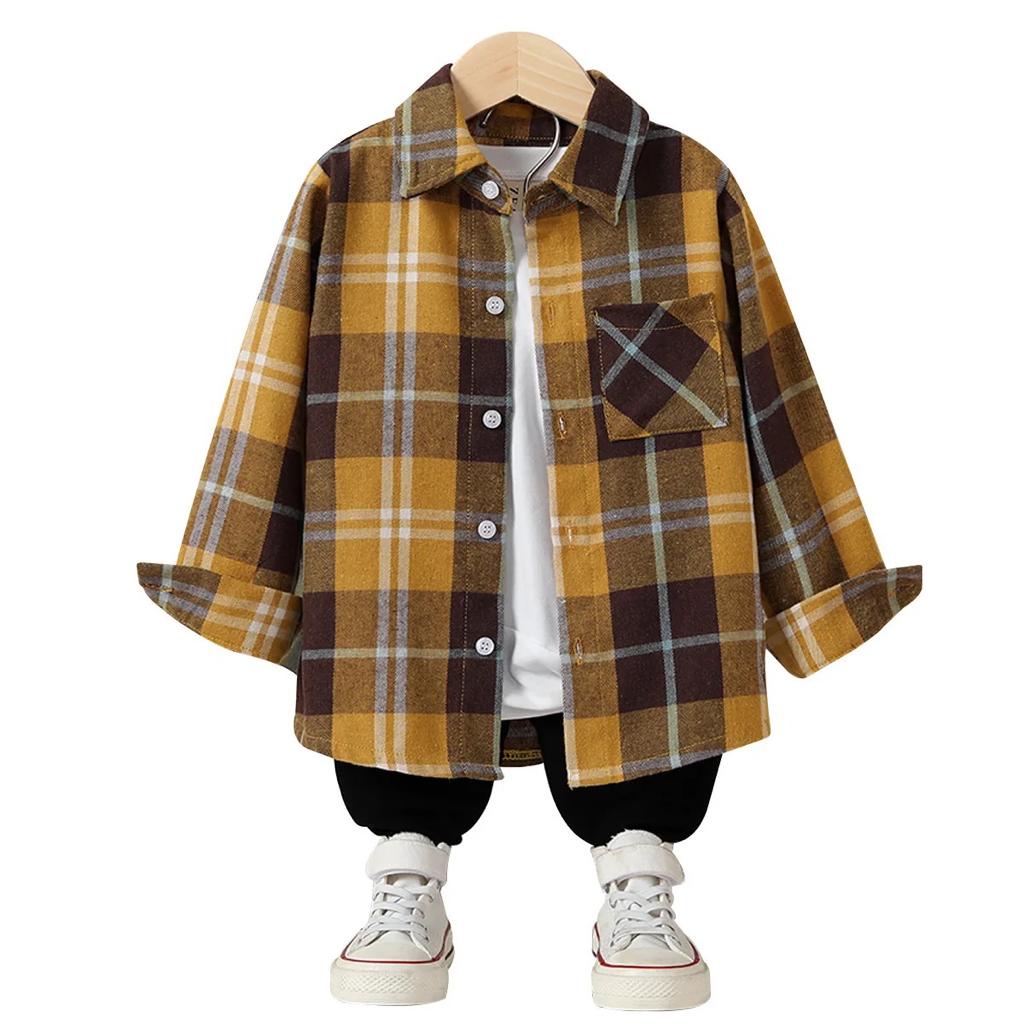 Atasan Kemeja Flannel Flanel Anak Kemeja Motif Kotak Kotak Bahan Flanel usia umur 2-6 tahun Baju Kem
