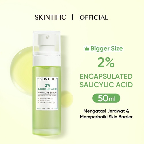 SKINTIFIC 2% Salicylic Acid Anti Acne Serum 50gr (BESAR)