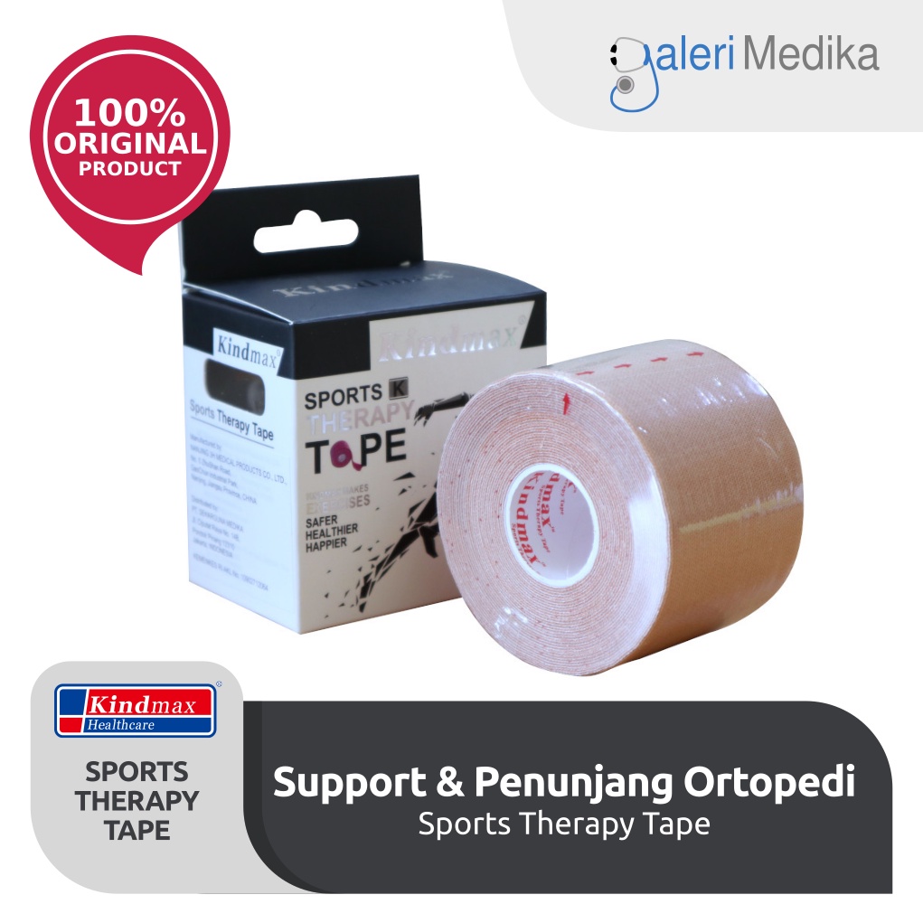 Kindmax Kinesio Sport Therapy Tape Original / Kinesio Tapping / Kinesio Tape Olahraga / Terapi Kinesio Ukuran 5x5cm