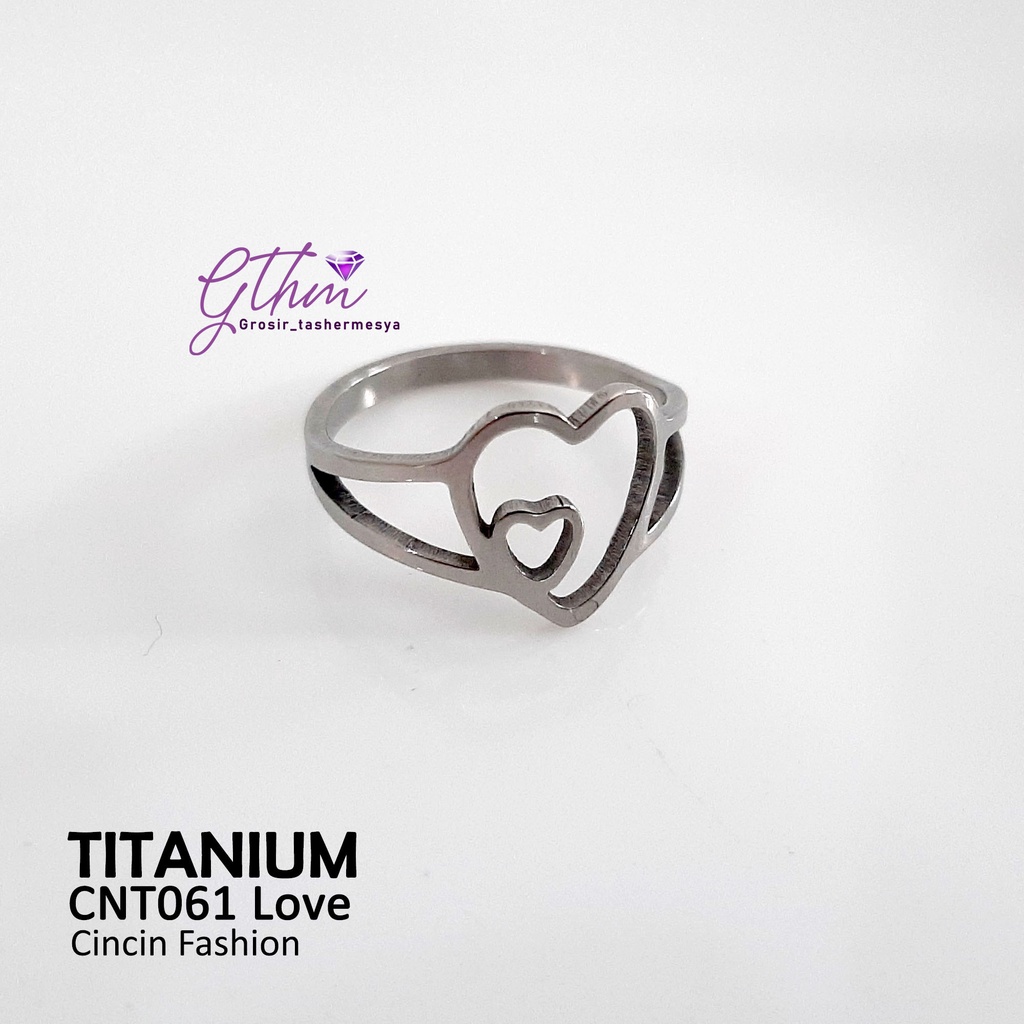 Cincin Titanium Wanita Elegan Mewah Anti Karat Bisa dipakai sehari-hari Perhiasan Fashion Import kualitas premium cnt061