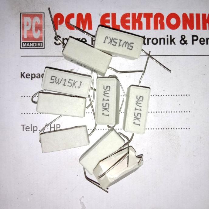 R 15k 15Kohm 15 K 5w 5watt 5 watt Resistor Kapur pcmelektrob9090 Berkualitas