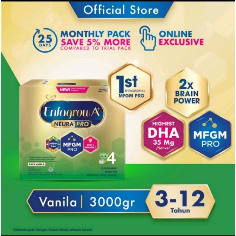 Enfagrow A+4 Vanilla 3000gr x 2pcs susu formula pertumbuhan anak >4tahun