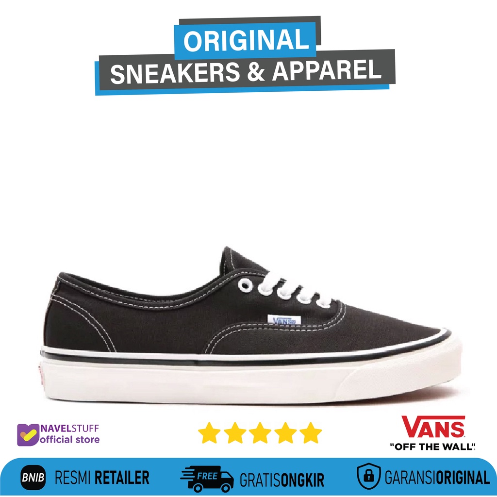 VANS Authentic Anaheim 44 DX Black White Canvas Original Resmi BNIB