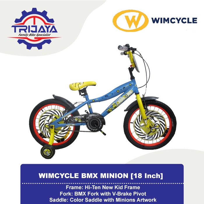 Wimcycle Sepeda BMX Minion Anak [18 Inch]