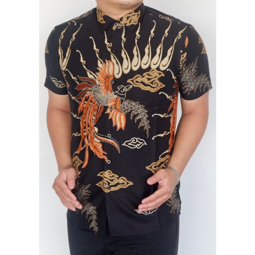 Baju Batik Pria Slimfit Kemeja Lengan Pendek Hem Slim Fit LBS 2040