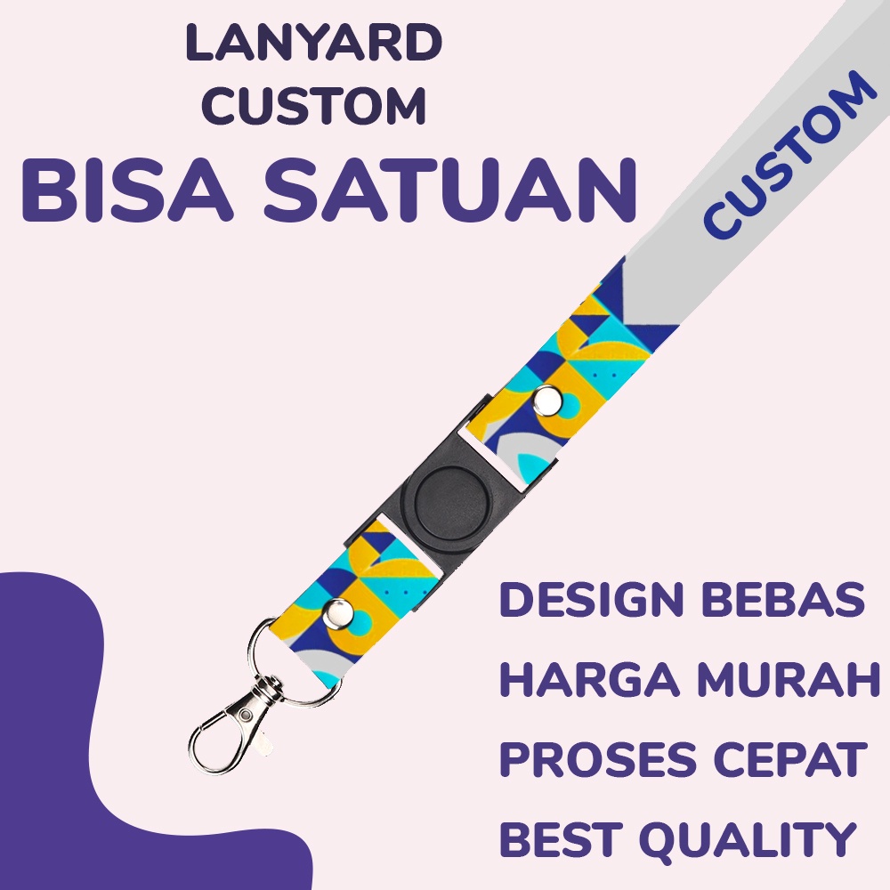 [CUSTOM SATUAN] Custom Lanyard id card printing full 2 sisi ukuran 2 cm dan 1,5 cm satuan murah