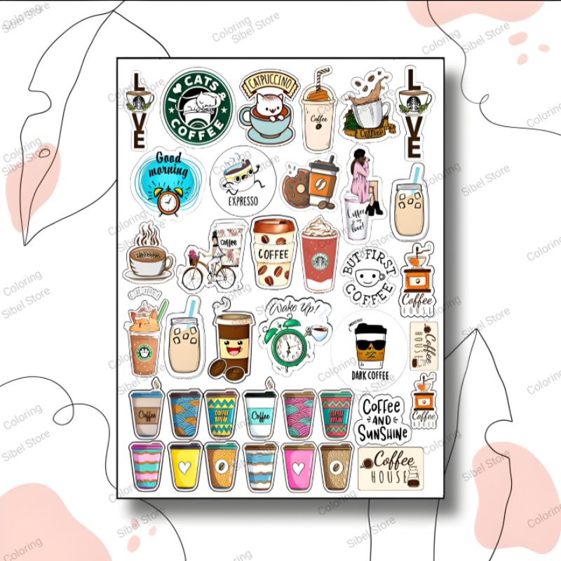 

Sticker Tumbler, Laptop, Case HP, Notebook Unik & Lucu Coffee
