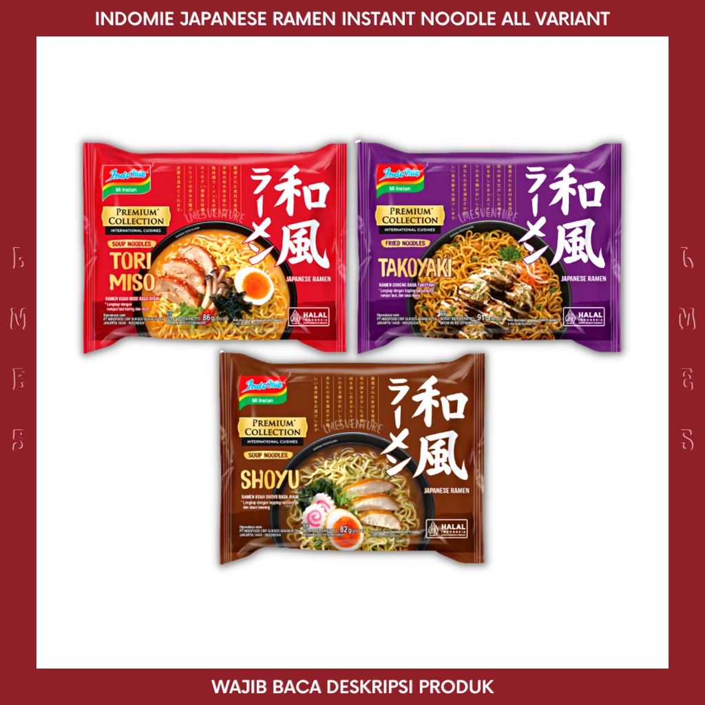 

[ LMES ] Mi Instan Indomie Japanese Ramen Viral Tori Miso - Takoyaki - Shoyu