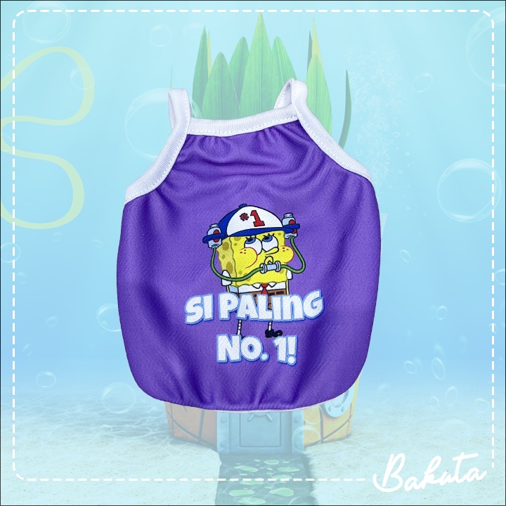 Baju Kucing Tank Edisi Croptop Spongebob Si Paling No.1! Lucu Untuk Kucing dan anjing / Baju Kucing Termurah Size S-XL / Baju Kucing Tangerang!