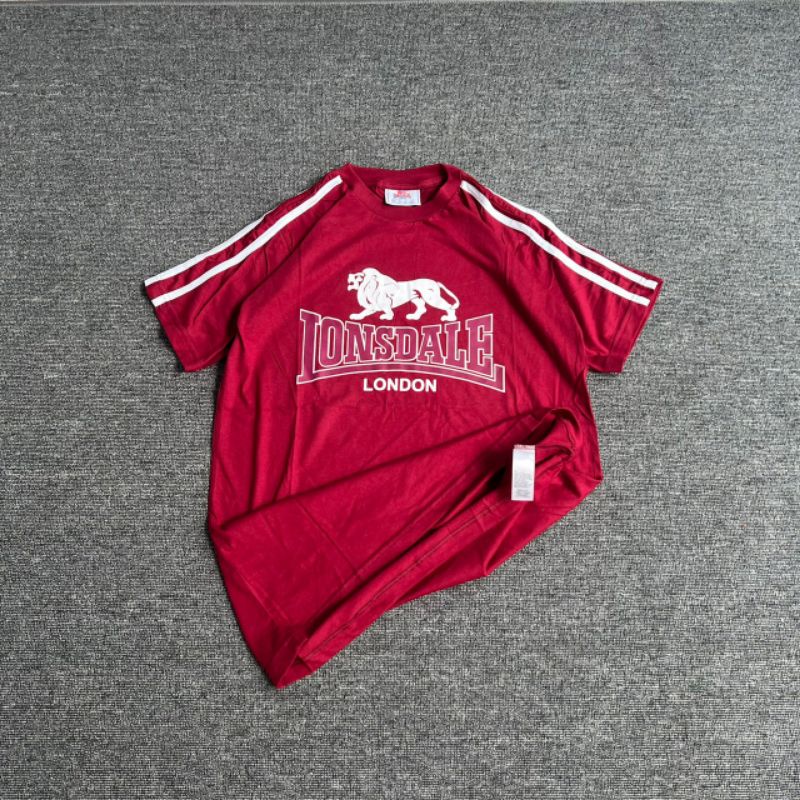 KAOS LONSDALE MERAH FULL TAG LABEL CASUAL HYPE