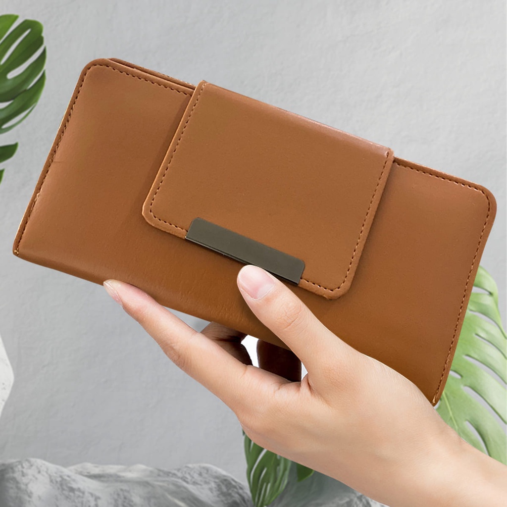 Dompet Wanita Kulit Panjang / Dompet Wanita Lipat PLAT / Dompet Wanita Simple