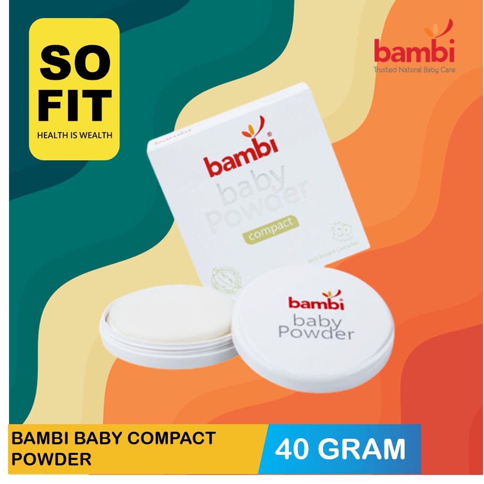 Bambi Baby Compact Powder 40gr / Bedak Padat Bayi Kulit Normal - Sensitif / Aromatherapy