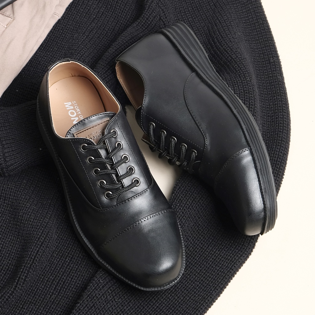 OXFORD MANA BLACK |ManNeedMe x Monday| Sepatu Pantofel Pria Formal ORIGINAL