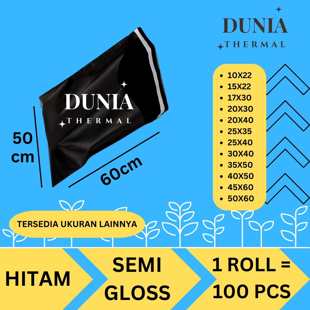 

POLYMAILER 50x60 PLASTIK PACKING POLYMAILER HITAM DAN PUTIH ISI 100 PCS