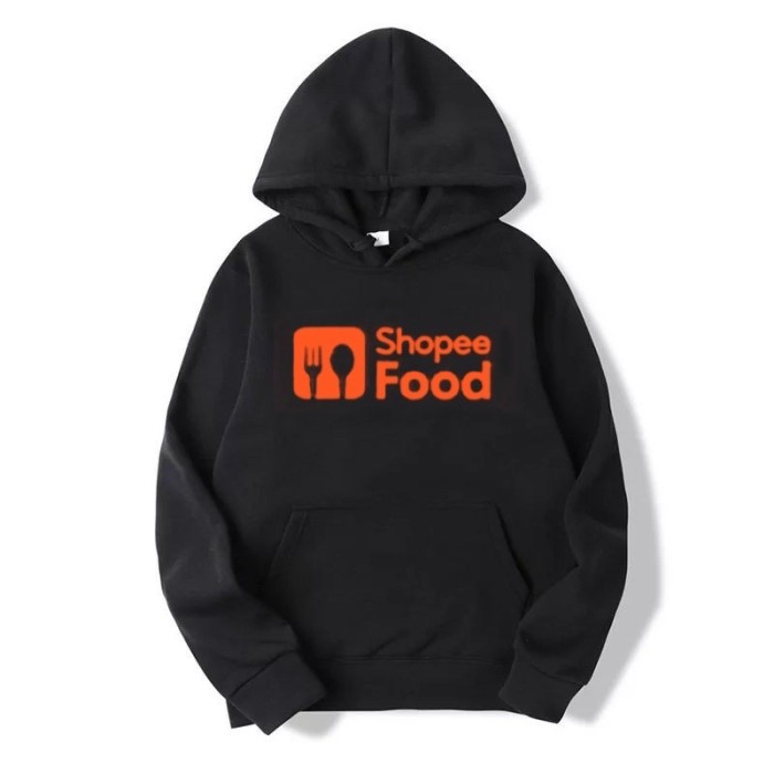 Jaket SHOPEEFOOD SWEATER HOODIE OJOL TERBARU TERMURAH - Hitam, M(D3M9) hoodie wanita hoodie unisex a