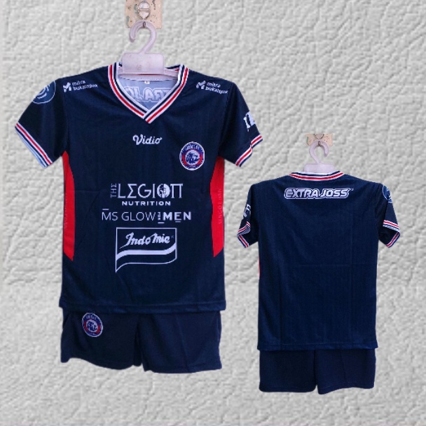 setelan jersey baju bola anak arema malang printing usia 6-15thn