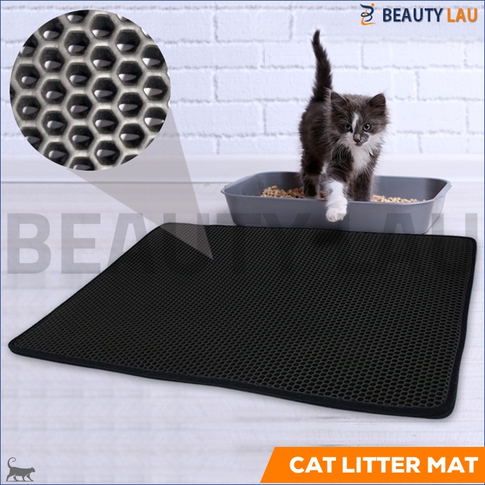 KESET KARPET PASIR KUCING ALAS TATAKAN PASIR KUCING CAT LITTER MAT ALAS LITTER BOX DOUBLE LAYER WATERPROOF MUDAH DIBERSIHKAN