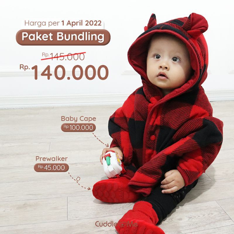 (BISA COD) Paket Bundling Baby Cape dan Prewalker Cuddleme