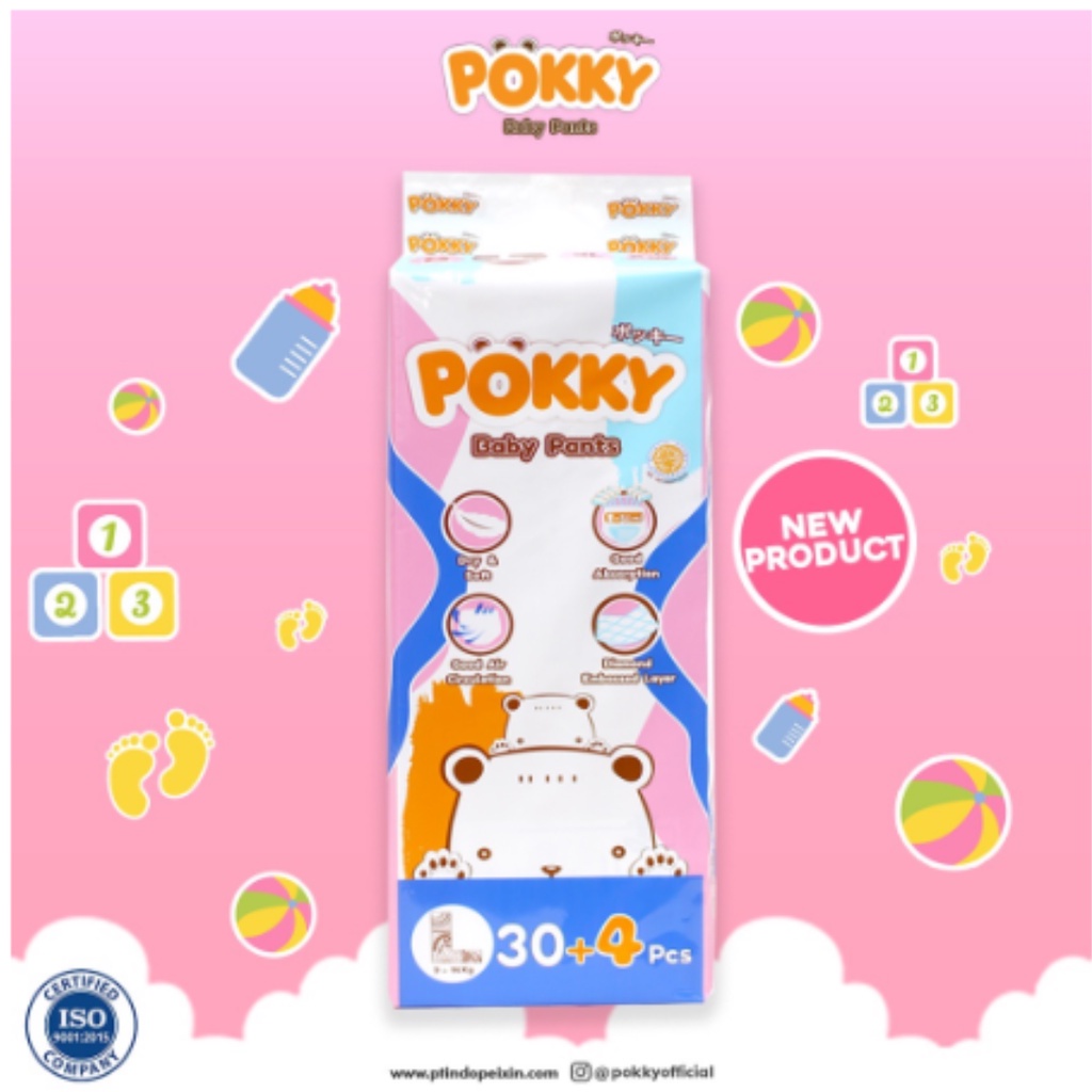 Pokky Baby Pants | Popok Bayi M 6-11 Kg | L 9-14 Kg | XL 12-17 Kg | XXL &gt;17 Kg