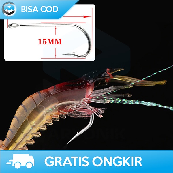 UMPAN PANCING DESAIN MIRIP UDANG ASLI BAHAN SILIKON SOFT BAIT LURE