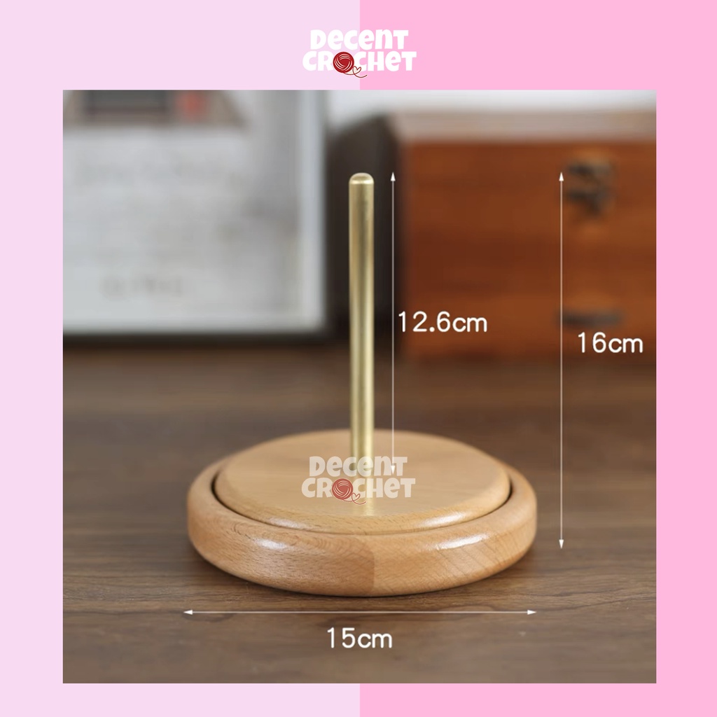 Yarn Dispenser Spindle Winder Penggulung Benang Rajut Kayu Bambu Mote