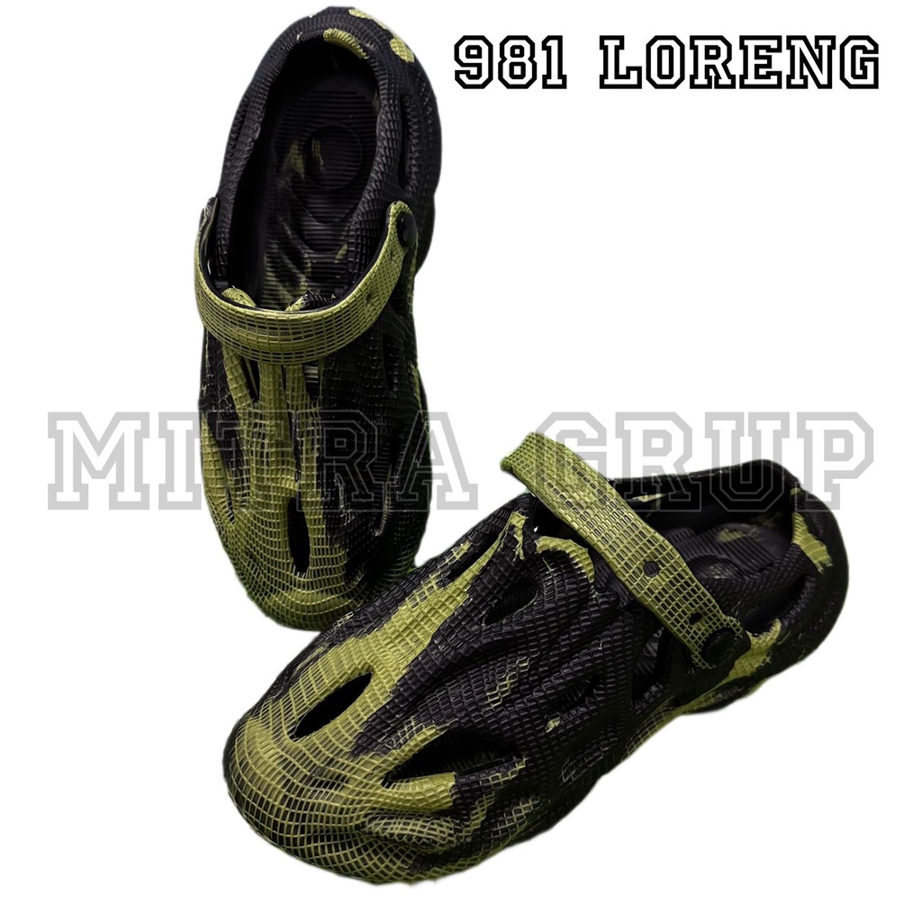 981M Loreng -Sepatu Karet Pria Dewasa / Sandal Clogs Pria 39-44 / Sandal Karet Pria/Sepatu Sandal Clogs aerostreet vhagar hema sandal sliper loggo atlantis BY MITRA