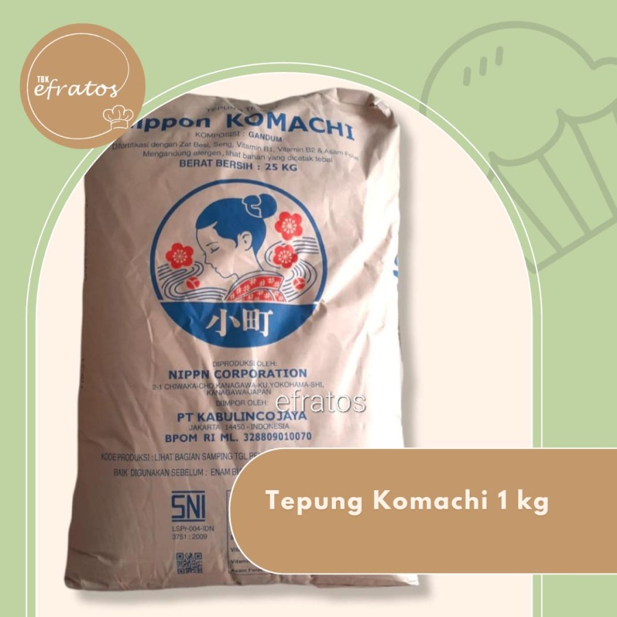 

Komachi Tepung Repack 1kg / Terigu Protein Tinggi / Nippon Komachi