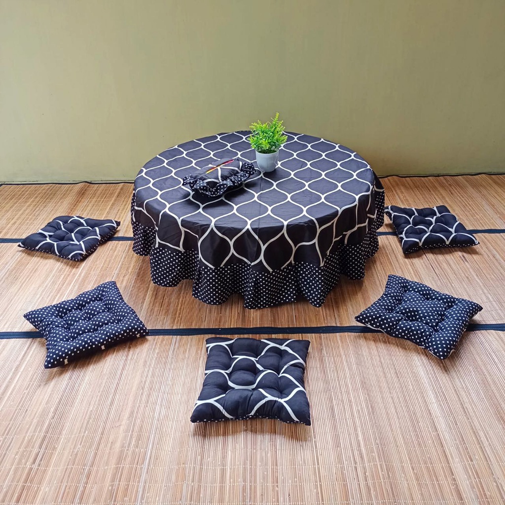 [✅COD] Paket Home Decor Isi 7 Pcs Bantal Alas Duduk Lesehan Set Taplak Meja Osin Oshin Bulat Bundar Rumbai Dan Sarung Tempat Tisu Tissue Dekor Dekorasi Hiasan Ruang Tamu Perlengkapan Rumah Aesthetic Estetik Mewah Murah Aneka Motif Terbaru