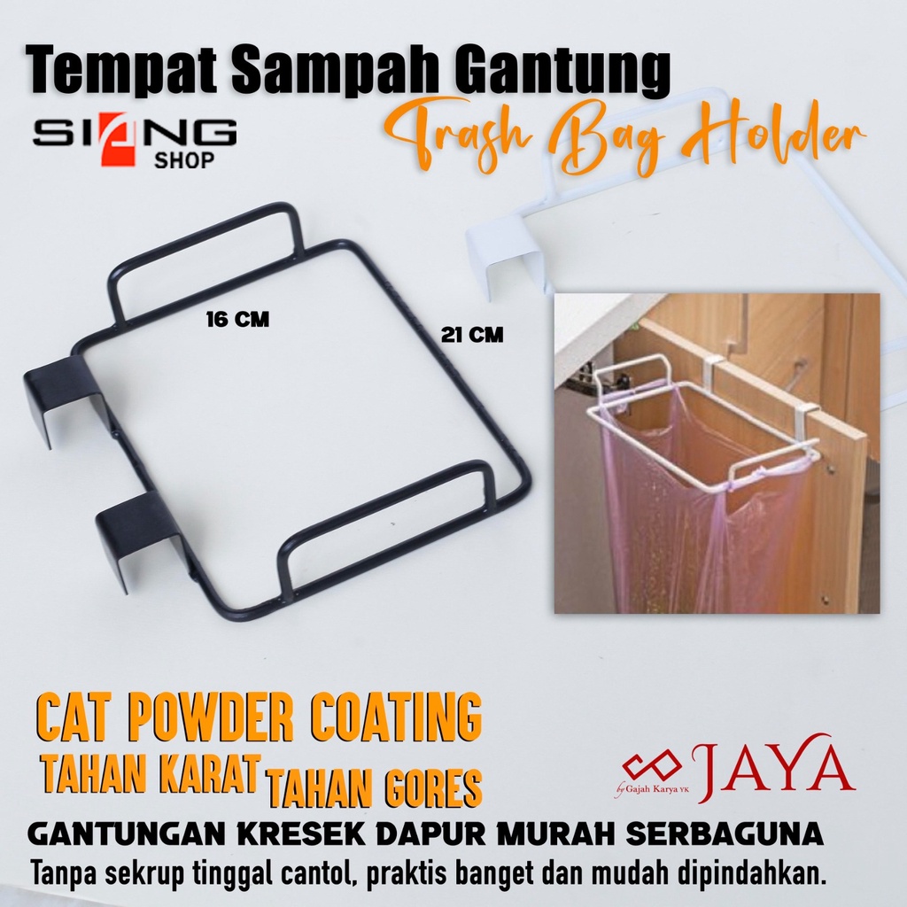 Rak Gantung besi gantungan Kantong Sampah dengan kait multifungsi